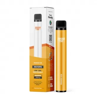Stylo vape Mango Ice 500 mg CBD + CBG (prêt à l'emploi)